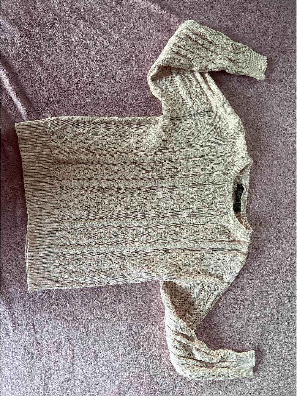 Jeanne Pierre Petites Cream Cable Knit Sweater Petite P